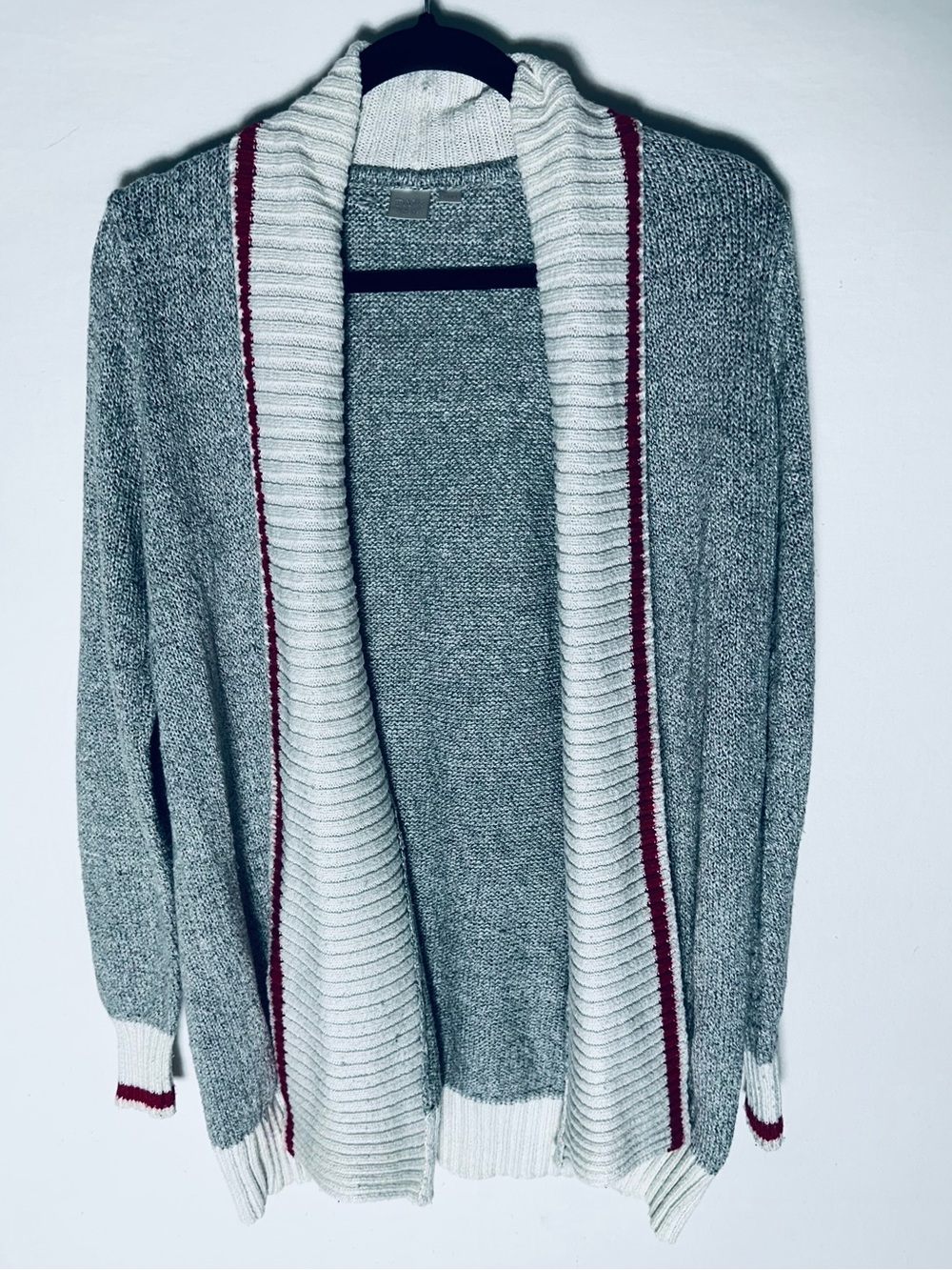 Twik Simons Shawl Collar Open Cardigan Sweater MGrey Knit M Cabincore